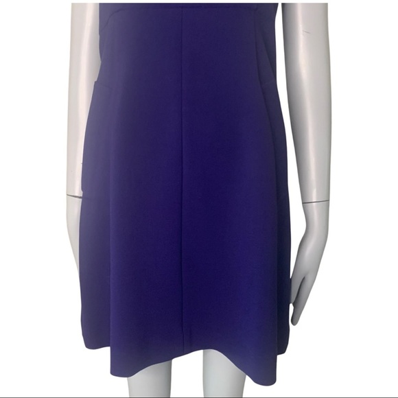 DIANE VON FURSTENBURG Halle Ponte Knit Purple Sleeveless Dress V-Neck Size 8 - Picture 6 of 16